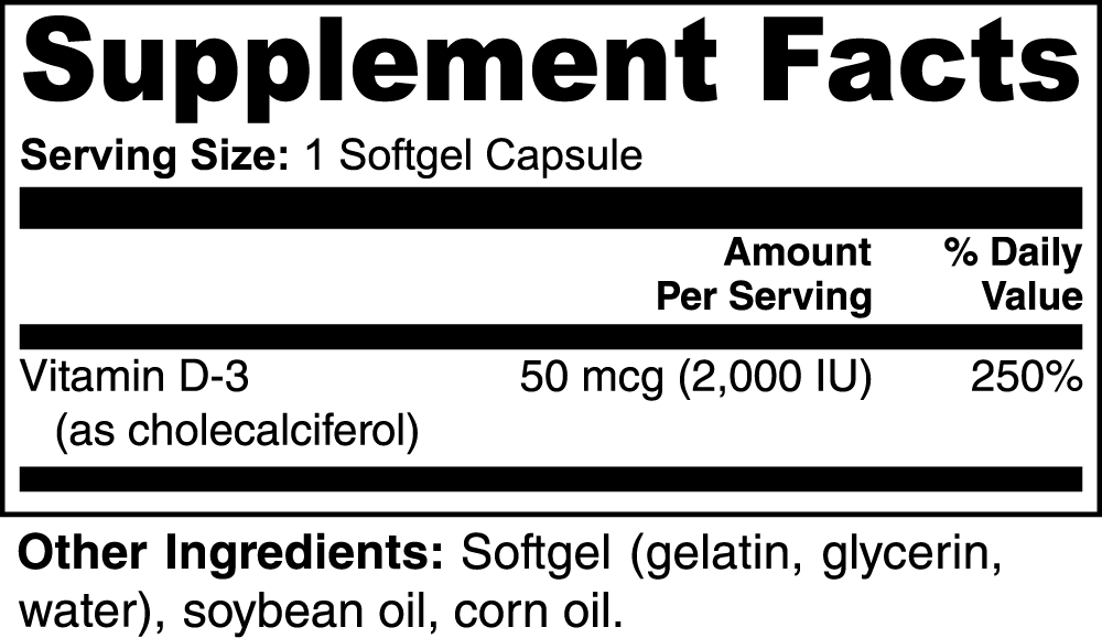 vitamin D3 2,000 IU capsule